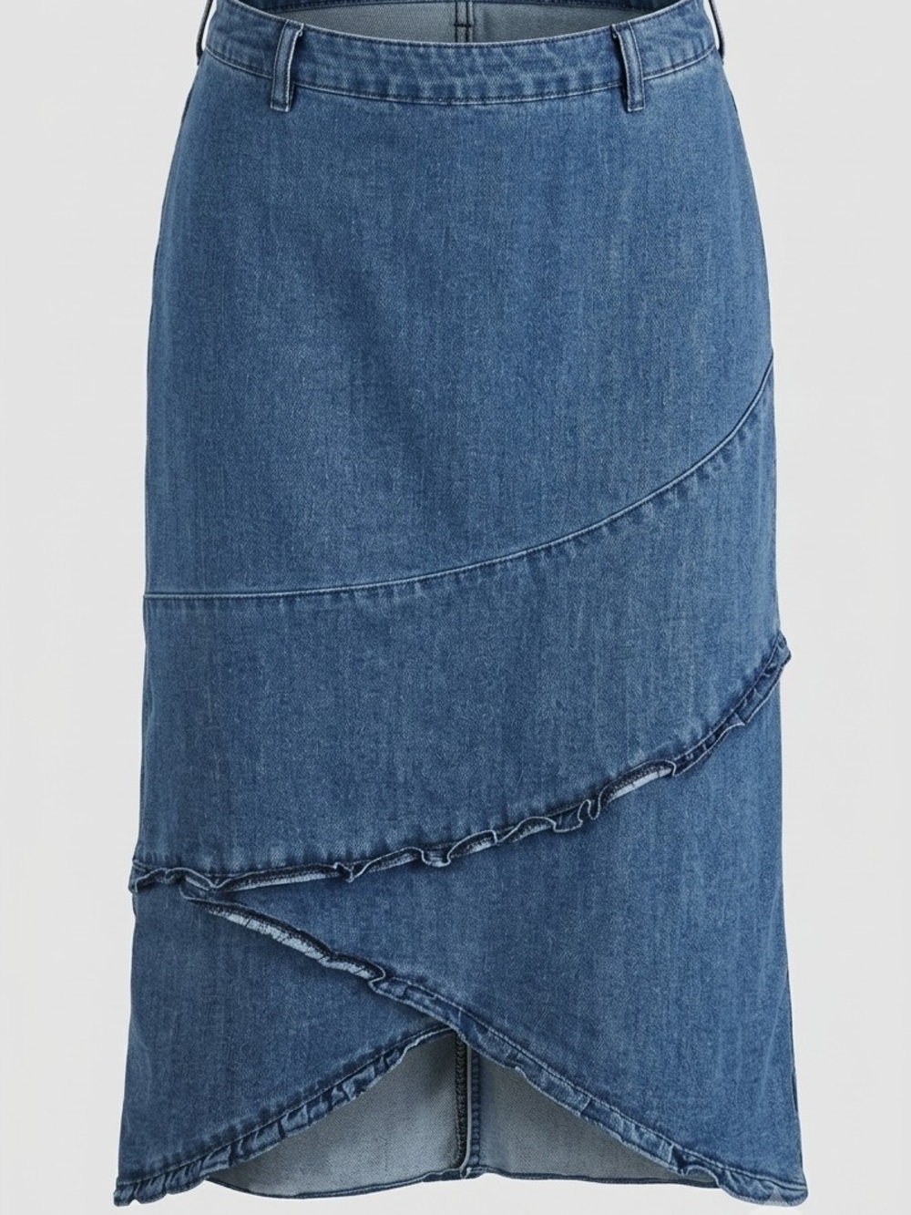 Christopher & Banks Blue Denim Midi Skirt
